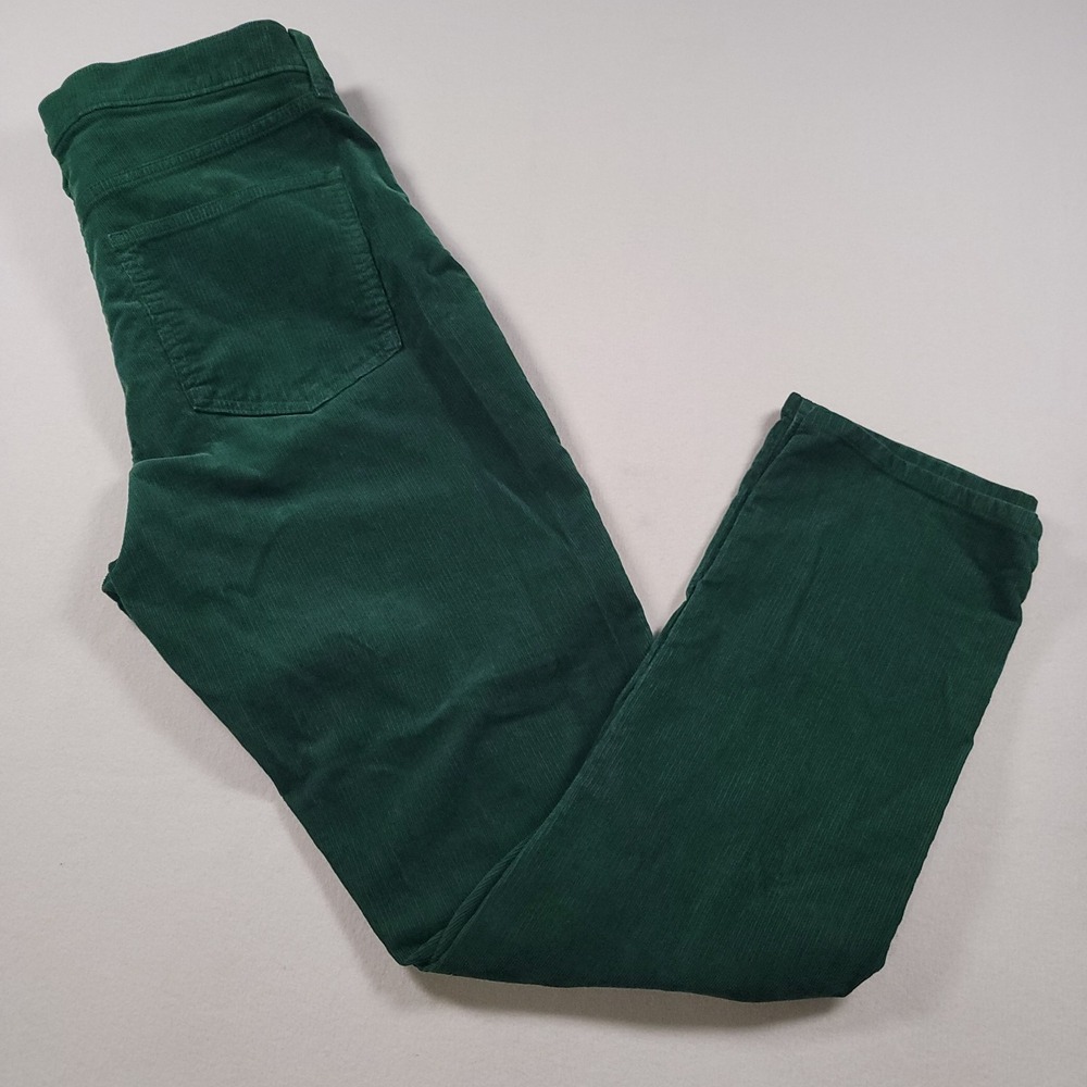 Gap Corduroy Pants Womens 14T Green High Rise Cigarette Straight Stretch Cotton